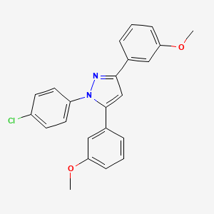 molecular formula C23H19ClN2O2 B10930177 1-(4-chlorophenyl)-3,5-bis(3-methoxyphenyl)-1H-pyrazole 