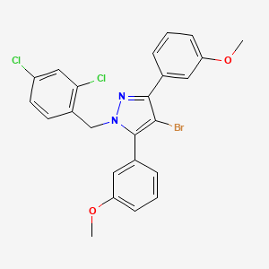 molecular formula C24H19BrCl2N2O2 B10930183 4-bromo-1-(2,4-dichlorobenzyl)-3,5-bis(3-methoxyphenyl)-1H-pyrazole 