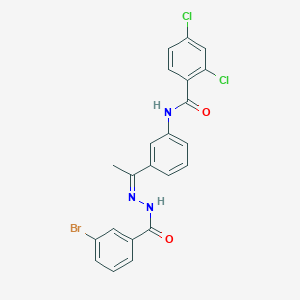 N-{3-[(1Z)-1-{2-[(3-bromophenyl)carbonyl]hydrazinylidene}ethyl]phenyl}-2,4-dichlorobenzamide