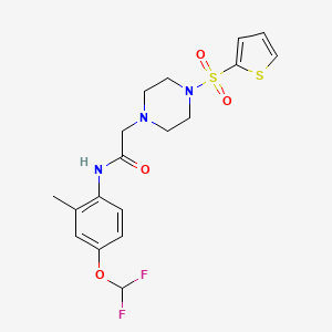 N-[4-(difluoromethoxy)-2-methylphenyl]-2-[4-(thiophen-2-ylsulfonyl)piperazin-1-yl]acetamide