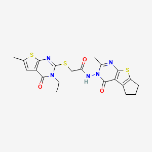 2-[(3-Ethyl-6-methyl-4-oxo-3,4-dihydrothieno[2,3-D]pyrimidin-2-YL)sulfanyl]-N~1~-[2-methyl-4-oxo-6,7-dihydro-4H-cyclopenta[4,5]thieno[2,3-D]pyrimidin-3(5H)-YL]acetamide