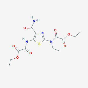 Ethyl [(4-carbamoyl-5-{[ethoxy(oxo)acetyl]amino}-1,3-thiazol-2-yl)(ethyl)amino](oxo)acetate