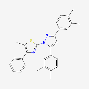 molecular formula C29H27N3S B10930228 2-[3,5-bis(3,4-dimethylphenyl)-1H-pyrazol-1-yl]-5-methyl-4-phenyl-1,3-thiazole 