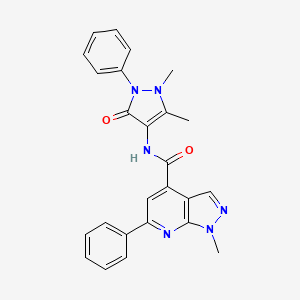 N-(1,5-dimethyl-3-oxo-2-phenyl-2,3-dihydro-1H-pyrazol-4-yl)-1-methyl-6-phenyl-1H-pyrazolo[3,4-b]pyridine-4-carboxamide