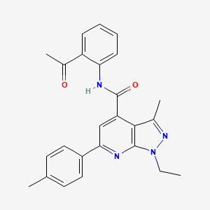 molecular formula C25H24N4O2 B10930266 N-(2-acetylphenyl)-1-ethyl-3-methyl-6-(4-methylphenyl)-1H-pyrazolo[3,4-b]pyridine-4-carboxamide 