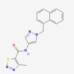 molecular formula C18H15N5OS B10930268 4-methyl-N-[1-(naphthalen-1-ylmethyl)-1H-pyrazol-4-yl]-1,2,3-thiadiazole-5-carboxamide 