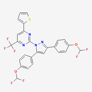 2-{3,5-bis[4-(difluoromethoxy)phenyl]-1H-pyrazol-1-yl}-4-(thiophen-2-yl)-6-(trifluoromethyl)pyrimidine