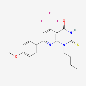 1-butyl-7-(4-methoxyphenyl)-2-sulfanyl-5-(trifluoromethyl)pyrido[2,3-d]pyrimidin-4(1H)-one