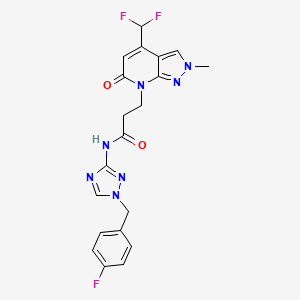 3-[4-(difluoromethyl)-2-methyl-6-oxo-2,6-dihydro-7H-pyrazolo[3,4-b]pyridin-7-yl]-N-[1-(4-fluorobenzyl)-1H-1,2,4-triazol-3-yl]propanamide