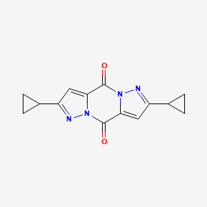 molecular formula C14H12N4O2 B10930304 5,11-dicyclopropyl-1,6,7,12-tetrazatricyclo[7.3.0.03,7]dodeca-3,5,9,11-tetraene-2,8-dione 