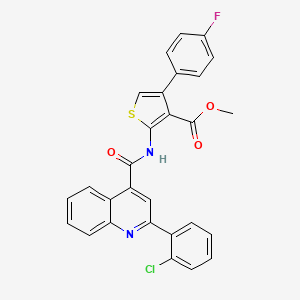 molecular formula C28H18ClFN2O3S B10930320 Methyl 2-({[2-(2-chlorophenyl)quinolin-4-yl]carbonyl}amino)-4-(4-fluorophenyl)thiophene-3-carboxylate 