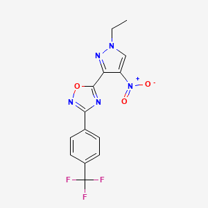 5-(1-ethyl-4-nitro-1H-pyrazol-3-yl)-3-[4-(trifluoromethyl)phenyl]-1,2,4-oxadiazole