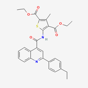 molecular formula C29H28N2O5S B10930346 Diethyl 5-({[2-(4-ethylphenyl)quinolin-4-yl]carbonyl}amino)-3-methylthiophene-2,4-dicarboxylate 