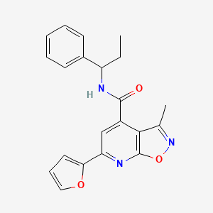 6-(furan-2-yl)-3-methyl-N-(1-phenylpropyl)[1,2]oxazolo[5,4-b]pyridine-4-carboxamide