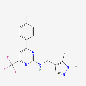 N-[(1,5-dimethyl-1H-pyrazol-4-yl)methyl]-4-(4-methylphenyl)-6-(trifluoromethyl)pyrimidin-2-amine