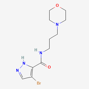 molecular formula C11H17BrN4O2 B10930409 4-bromo-N-[3-(morpholin-4-yl)propyl]-1H-pyrazole-3-carboxamide 