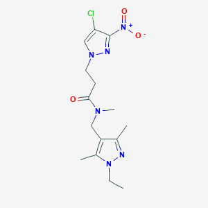 3-(4-chloro-3-nitro-1H-pyrazol-1-yl)-N-[(1-ethyl-3,5-dimethyl-1H-pyrazol-4-yl)methyl]-N-methylpropanamide