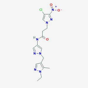 3-(4-chloro-3-nitro-1H-pyrazol-1-yl)-N-{1-[(1-ethyl-5-methyl-1H-pyrazol-4-yl)methyl]-1H-pyrazol-4-yl}propanamide