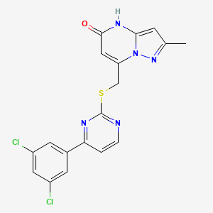 7-({[4-(3,5-dichlorophenyl)pyrimidin-2-yl]sulfanyl}methyl)-2-methylpyrazolo[1,5-a]pyrimidin-5(4H)-one