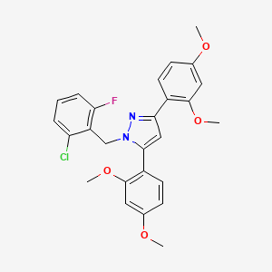 molecular formula C26H24ClFN2O4 B10930446 1-(2-chloro-6-fluorobenzyl)-3,5-bis(2,4-dimethoxyphenyl)-1H-pyrazole 