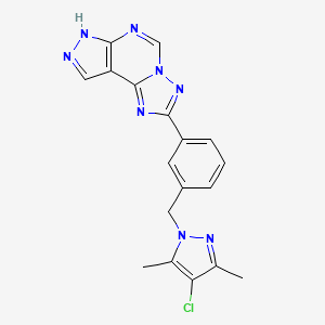 2-{3-[(4-chloro-3,5-dimethyl-1H-pyrazol-1-yl)methyl]phenyl}-7H-pyrazolo[4,3-e][1,2,4]triazolo[1,5-c]pyrimidine