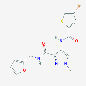 molecular formula C15H13BrN4O3S B10930458 4-{[(4-bromothiophen-2-yl)carbonyl]amino}-N-(furan-2-ylmethyl)-1-methyl-1H-pyrazole-3-carboxamide 