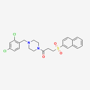 1-[4-(2,4-Dichlorobenzyl)piperazin-1-yl]-3-(naphthalen-2-ylsulfonyl)propan-1-one