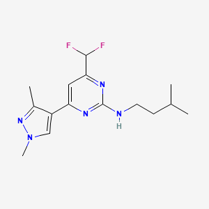 molecular formula C15H21F2N5 B10930469 4-(difluoromethyl)-6-(1,3-dimethyl-1H-pyrazol-4-yl)-N-(3-methylbutyl)pyrimidin-2-amine 