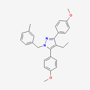 4-ethyl-3,5-bis(4-methoxyphenyl)-1-(3-methylbenzyl)-1H-pyrazole