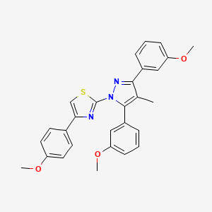 molecular formula C28H25N3O3S B10930492 2-[3,5-bis(3-methoxyphenyl)-4-methyl-1H-pyrazol-1-yl]-4-(4-methoxyphenyl)-1,3-thiazole 