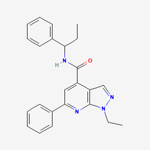 molecular formula C24H24N4O B10930511 1-ethyl-6-phenyl-N-(1-phenylpropyl)-1H-pyrazolo[3,4-b]pyridine-4-carboxamide 