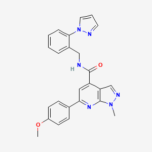 6-(4-methoxyphenyl)-1-methyl-N-[2-(1H-pyrazol-1-yl)benzyl]-1H-pyrazolo[3,4-b]pyridine-4-carboxamide