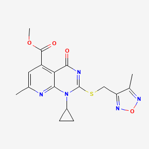 Methyl 1-cyclopropyl-7-methyl-2-{[(4-methyl-1,2,5-oxadiazol-3-yl)methyl]sulfanyl}-4-oxo-1,4-dihydropyrido[2,3-d]pyrimidine-5-carboxylate