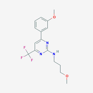 4-(3-methoxyphenyl)-N-(3-methoxypropyl)-6-(trifluoromethyl)pyrimidin-2-amine