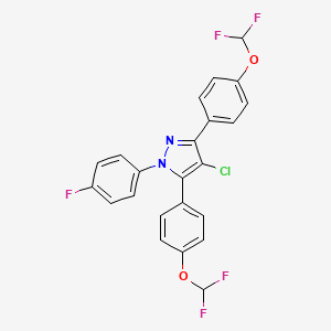 molecular formula C23H14ClF5N2O2 B10930555 4-chloro-3,5-bis[4-(difluoromethoxy)phenyl]-1-(4-fluorophenyl)-1H-pyrazole 