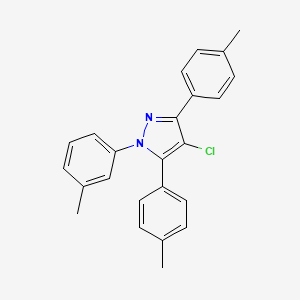 molecular formula C24H21ClN2 B10930560 4-chloro-1-(3-methylphenyl)-3,5-bis(4-methylphenyl)-1H-pyrazole 