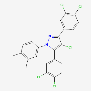 molecular formula C23H15Cl5N2 B10930561 4-chloro-3,5-bis(3,4-dichlorophenyl)-1-(3,4-dimethylphenyl)-1H-pyrazole 