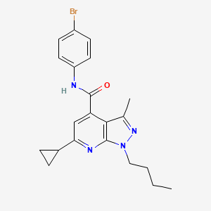 molecular formula C21H23BrN4O B10930568 N-(4-bromophenyl)-1-butyl-6-cyclopropyl-3-methyl-1H-pyrazolo[3,4-b]pyridine-4-carboxamide 