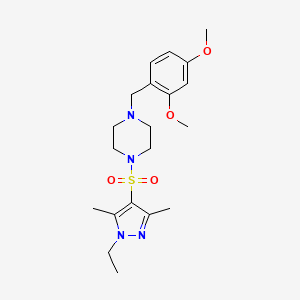 molecular formula C20H30N4O4S B10930571 1-(2,4-dimethoxybenzyl)-4-[(1-ethyl-3,5-dimethyl-1H-pyrazol-4-yl)sulfonyl]piperazine 