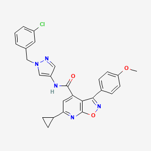 N-[1-(3-chlorobenzyl)-1H-pyrazol-4-yl]-6-cyclopropyl-3-(4-methoxyphenyl)[1,2]oxazolo[5,4-b]pyridine-4-carboxamide