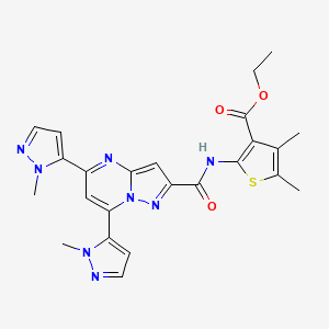 ethyl 2-({[5,7-bis(1-methyl-1H-pyrazol-5-yl)pyrazolo[1,5-a]pyrimidin-2-yl]carbonyl}amino)-4,5-dimethylthiophene-3-carboxylate