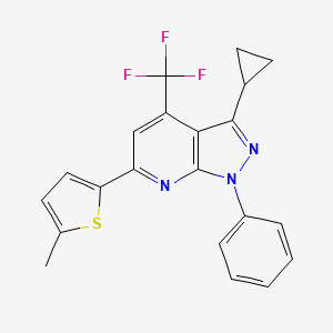 3-cyclopropyl-6-(5-methylthiophen-2-yl)-1-phenyl-4-(trifluoromethyl)-1H-pyrazolo[3,4-b]pyridine