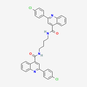 molecular formula C36H28Cl2N4O2 B10930667 N,N'-butane-1,4-diylbis[2-(4-chlorophenyl)quinoline-4-carboxamide] 