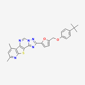 4-[5-[(4-tert-butylphenoxy)methyl]furan-2-yl]-11,13-dimethyl-16-thia-3,5,6,8,14-pentazatetracyclo[7.7.0.02,6.010,15]hexadeca-1(9),2,4,7,10(15),11,13-heptaene