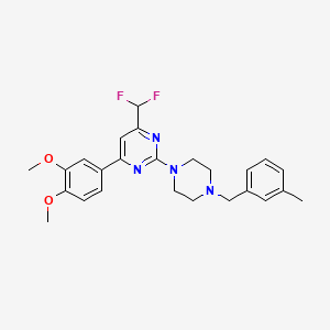 4-(Difluoromethyl)-6-(3,4-dimethoxyphenyl)-2-[4-(3-methylbenzyl)piperazin-1-yl]pyrimidine