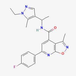 N-[1-(1-ethyl-5-methyl-1H-pyrazol-4-yl)ethyl]-6-(4-fluorophenyl)-3-methyl[1,2]oxazolo[5,4-b]pyridine-4-carboxamide