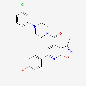 molecular formula C26H25ClN4O3 B10930732 [4-(5-Chloro-2-methylphenyl)piperazin-1-yl][6-(4-methoxyphenyl)-3-methyl[1,2]oxazolo[5,4-b]pyridin-4-yl]methanone 