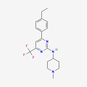 molecular formula C19H23F3N4 B10930739 4-(4-ethylphenyl)-N-(1-methylpiperidin-4-yl)-6-(trifluoromethyl)pyrimidin-2-amine 