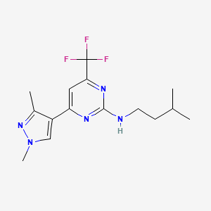 4-(1,3-dimethyl-1H-pyrazol-4-yl)-N-(3-methylbutyl)-6-(trifluoromethyl)pyrimidin-2-amine