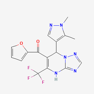 [7-(1,5-dimethyl-1H-pyrazol-4-yl)-5-(trifluoromethyl)-4,7-dihydro[1,2,4]triazolo[1,5-a]pyrimidin-6-yl](furan-2-yl)methanone